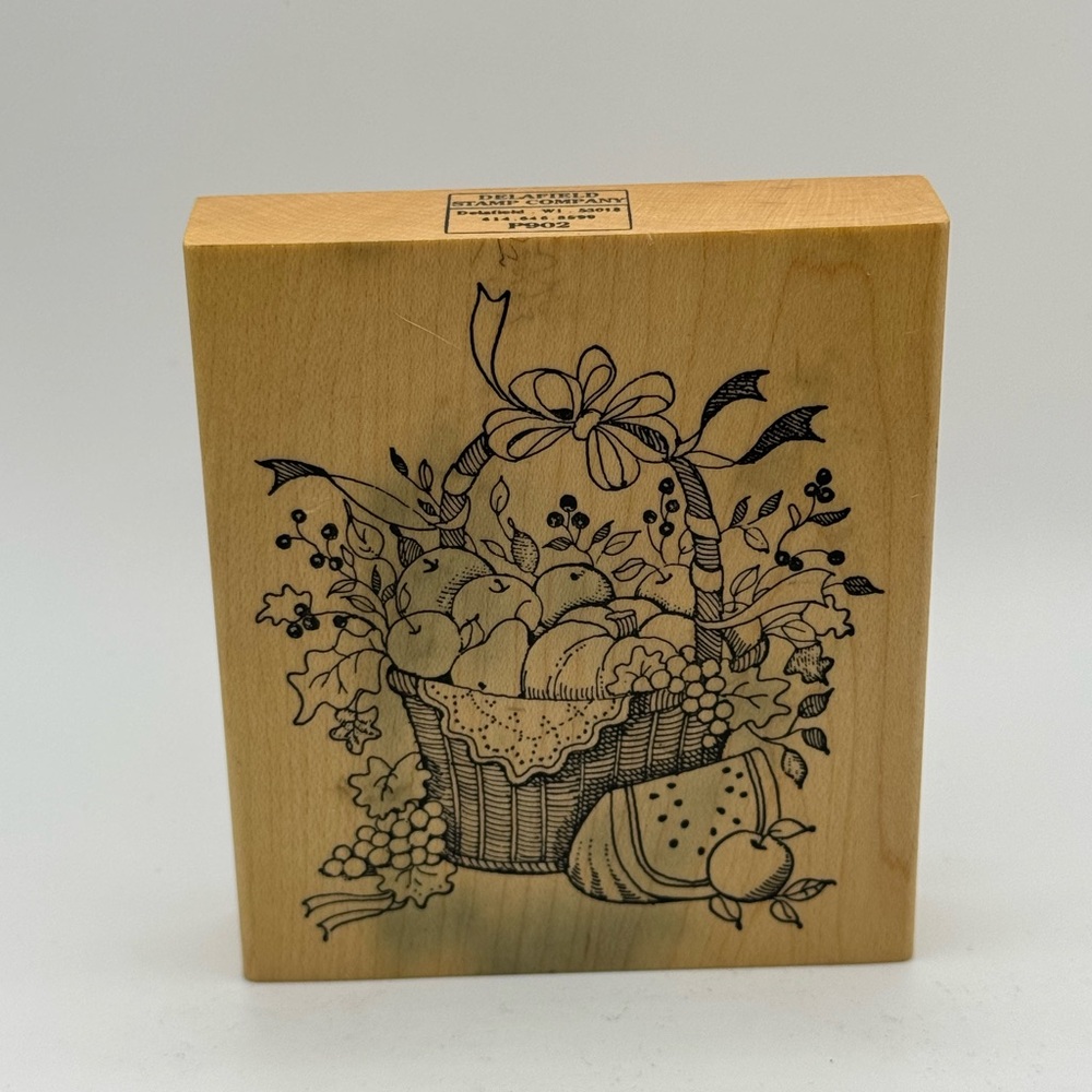 Delafield Fruit Basket Rubber Stamp